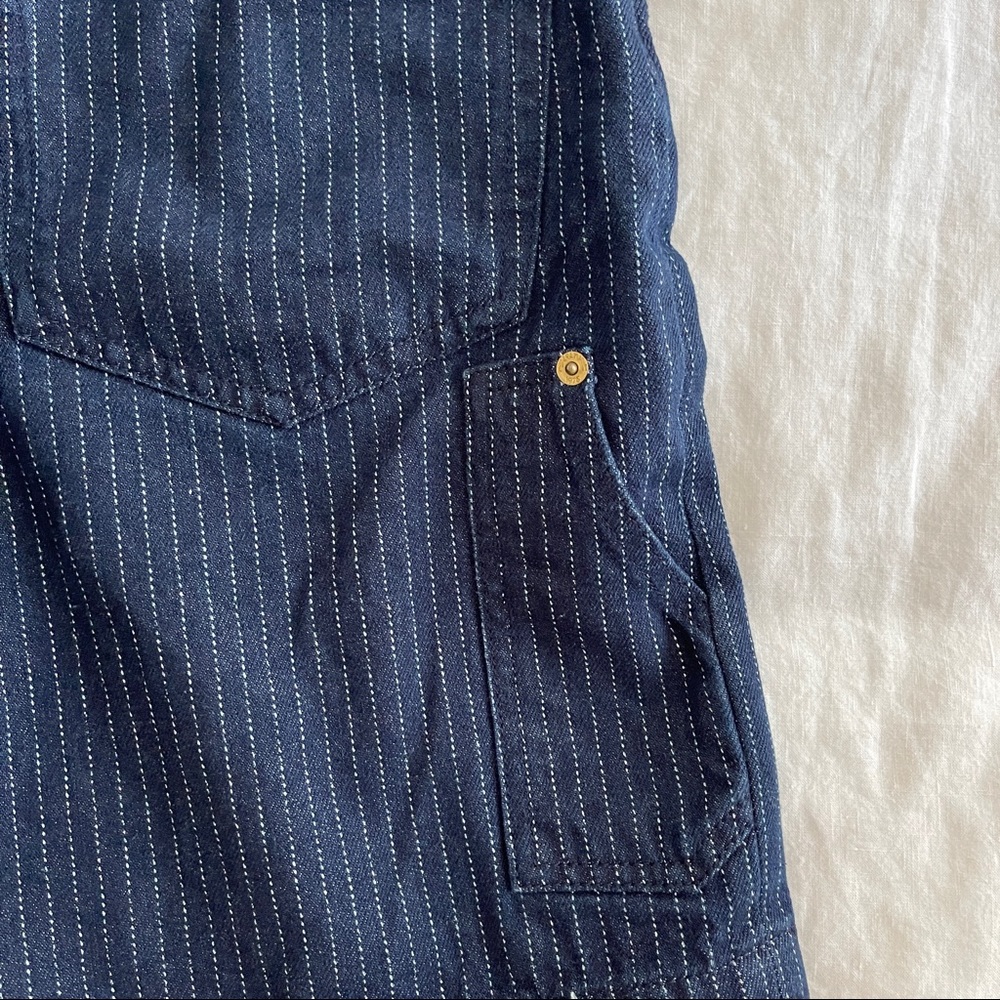 Zara Pinstripe Denim Carpenter Shorts - Picture 4 of 4